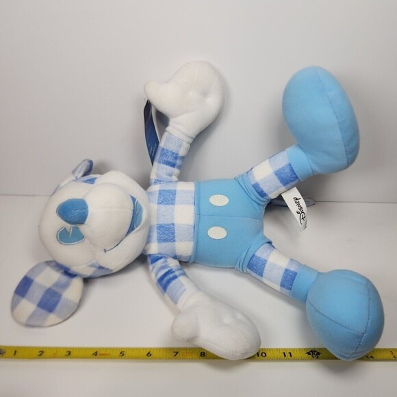 Disney Mickey Mouse Plush Toy Gingham Sega Series 1 Pie Eye Blue Check - Picture 7 of 8